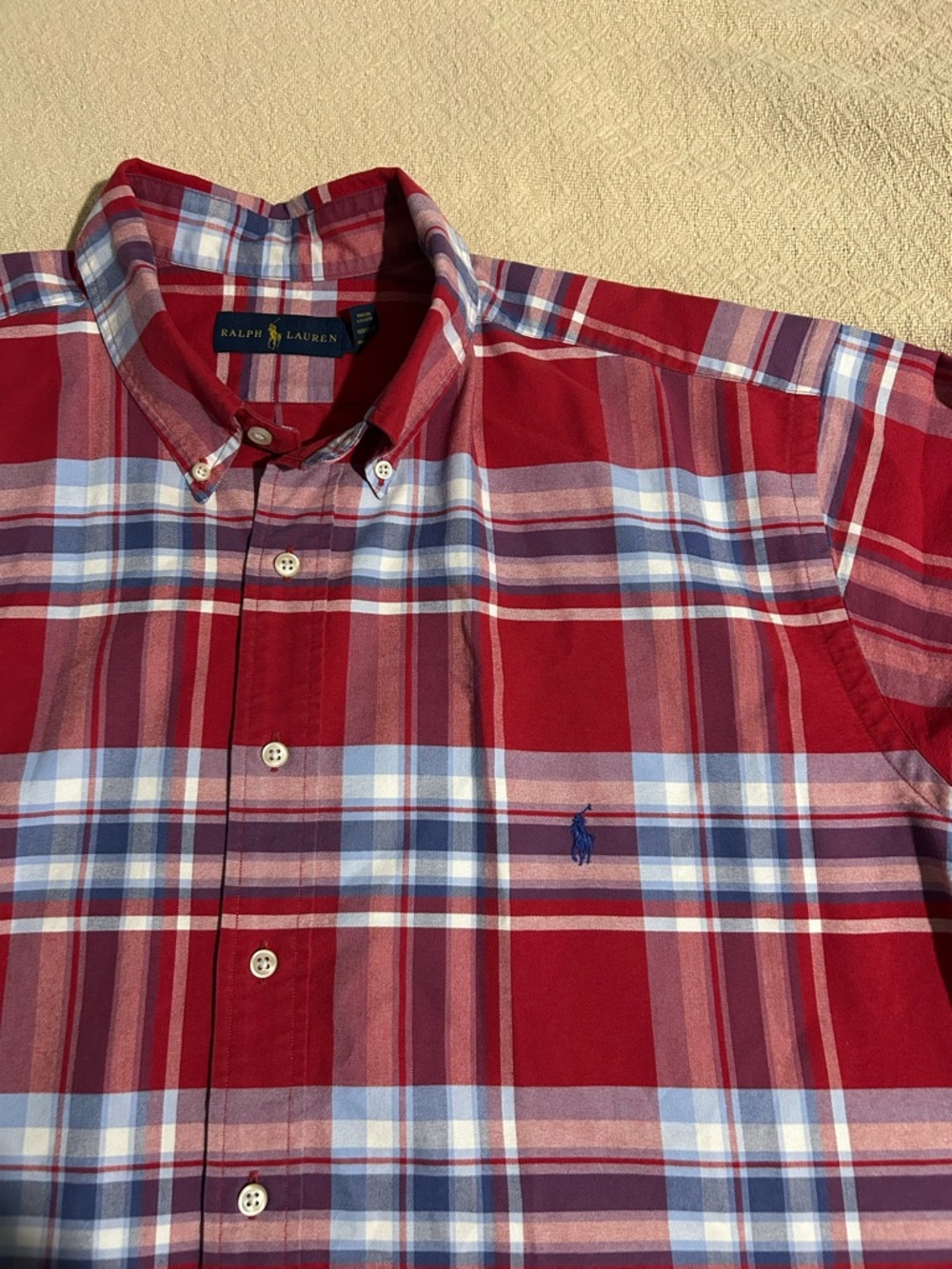 Ralph Lauren Men’s Red Plaid Button-Down Shirt 2XB